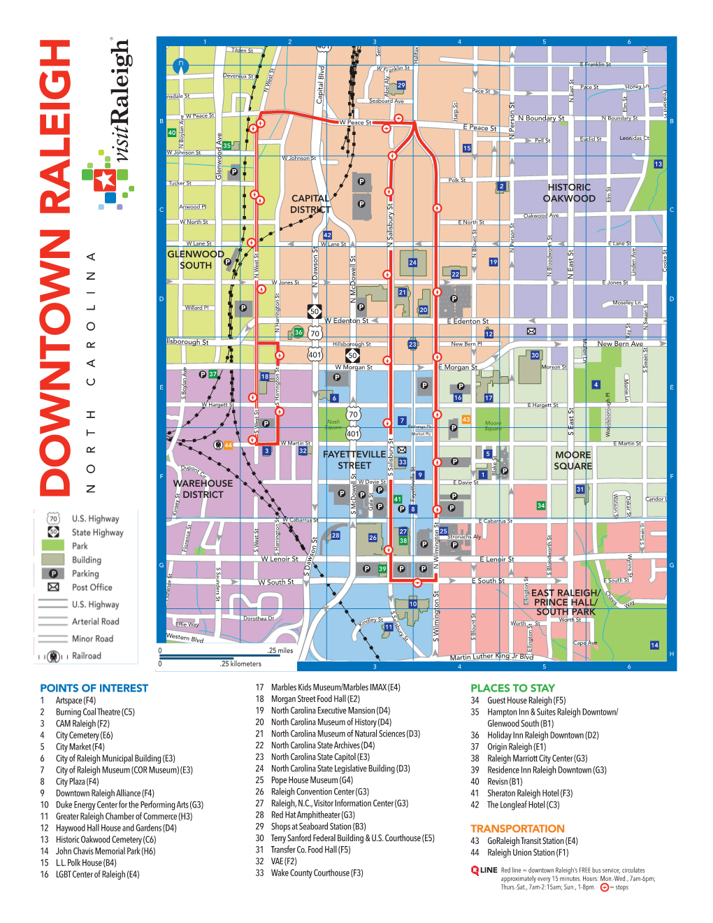 Downtown Raleighmap.Indd1 Downtown Raleighmap.Indd 1 DOWNTOWN RALEIGH 16 15 14 13 12 11 10 9 8 7 6 5 4 3 2 1 POINTS OFINTEREST G D H C B E F