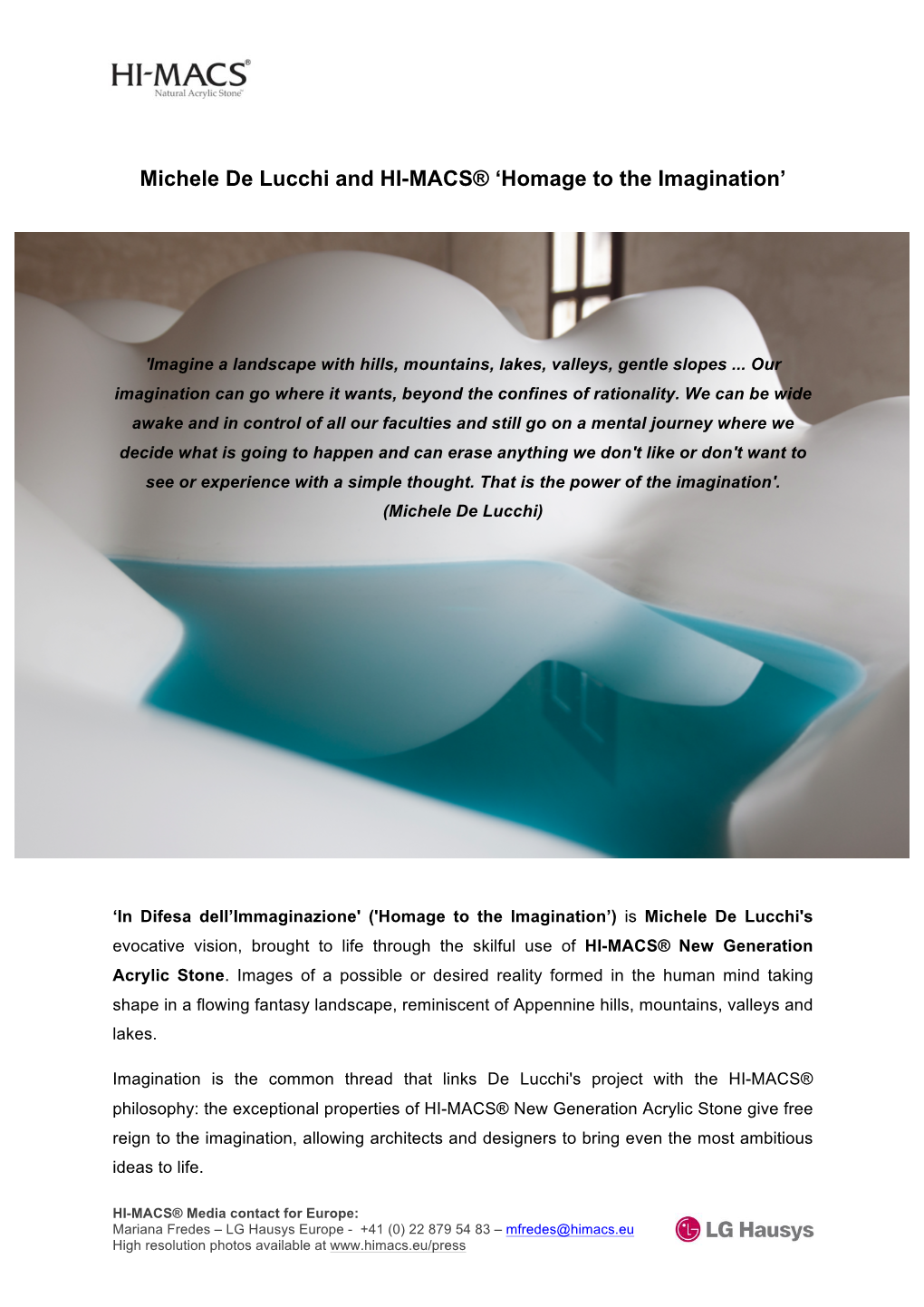 Michele De Lucchi and HI-MACS® 'Homage to the Imagination'