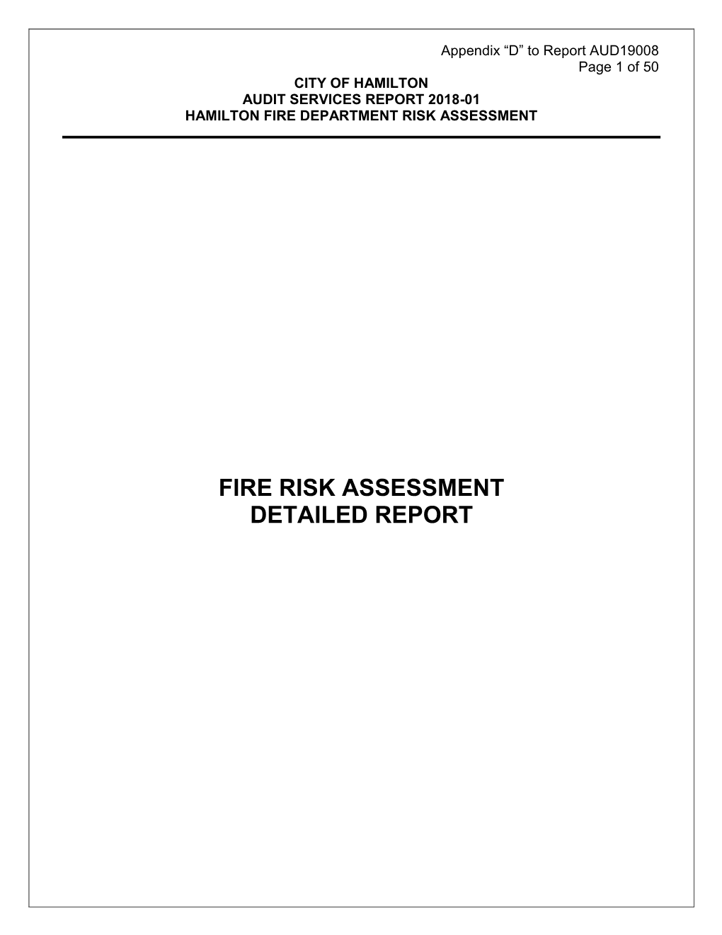 Fire Risk Assessment Detailed Report