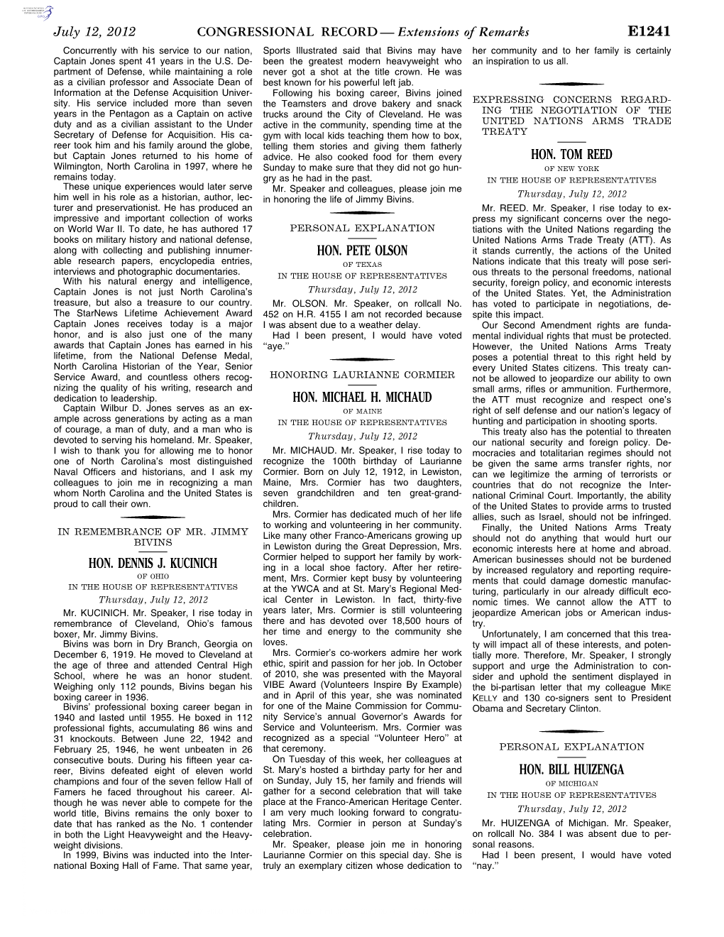 CONGRESSIONAL RECORD— Extensions of Remarks E1241 HON