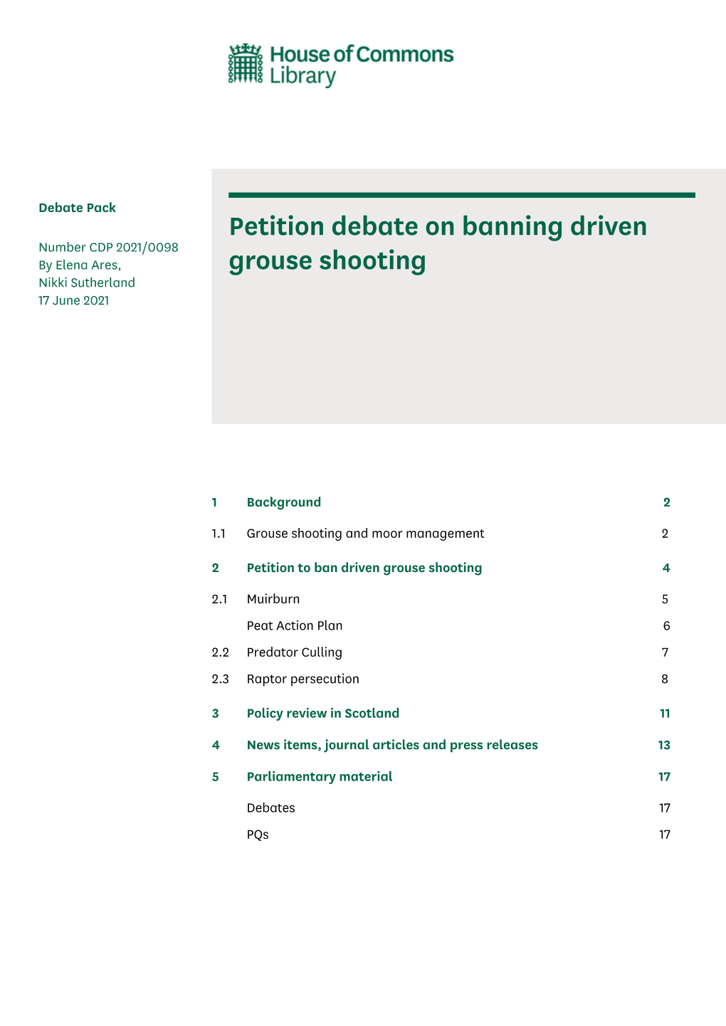 Petition Debate on Banning Driven Grouse Shooting