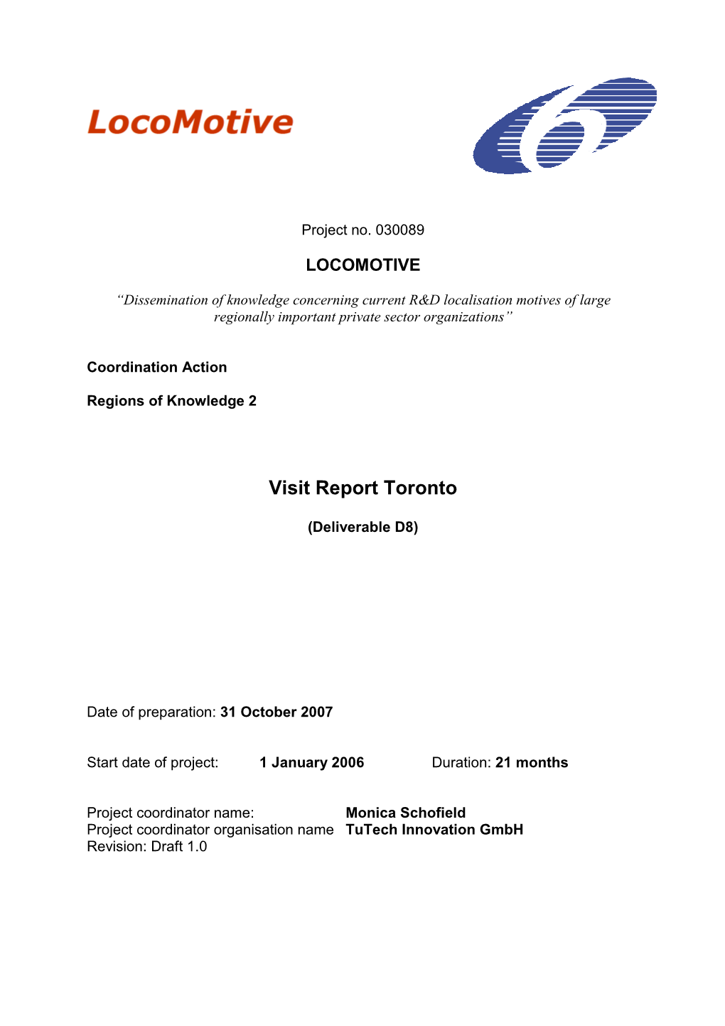 Visit Report Toronto