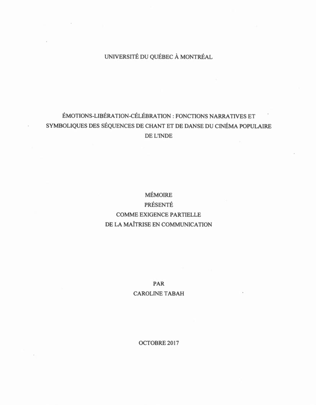 Fonctions Narratives Et Symboliques Des Séquences De Chant Et De Danse Du Cinéma Populaire De L'inde