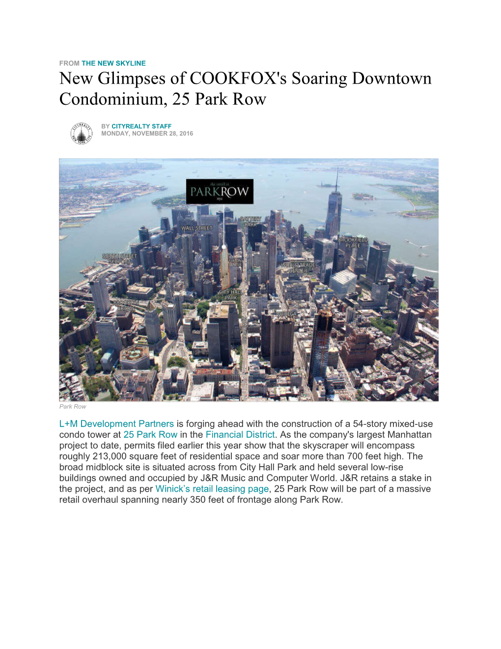 New Glimpses of COOKFOX's Soaring Downtown Condominium, 25 Park Row