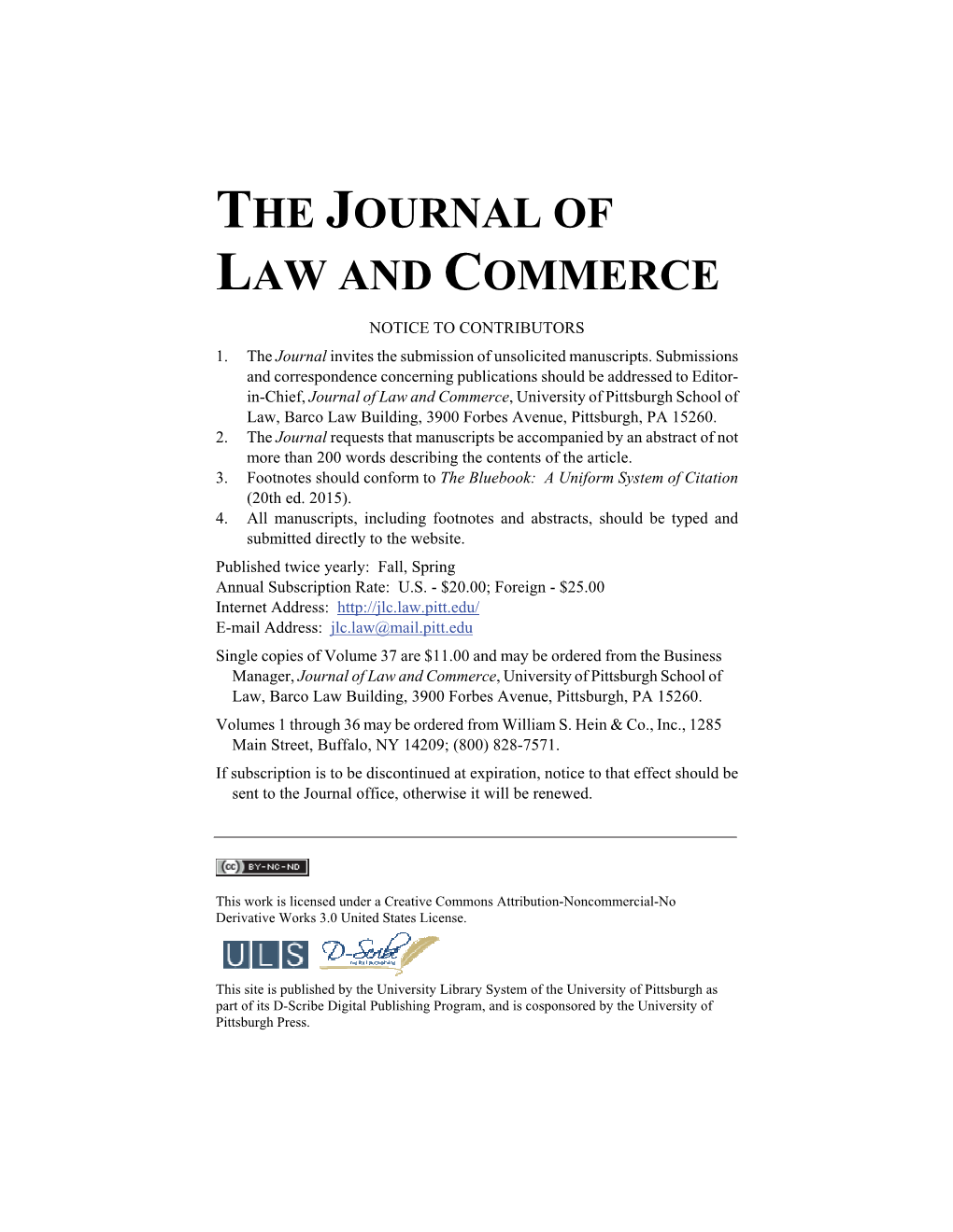 The Journal of Law