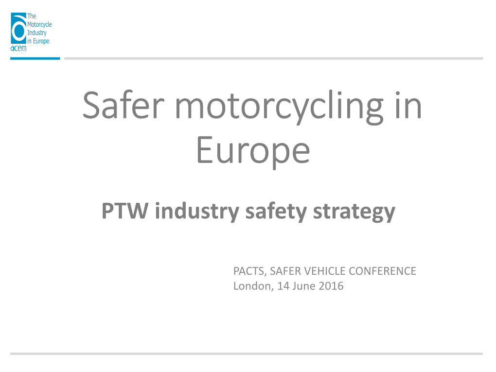 Safer Motorcycling in Europe