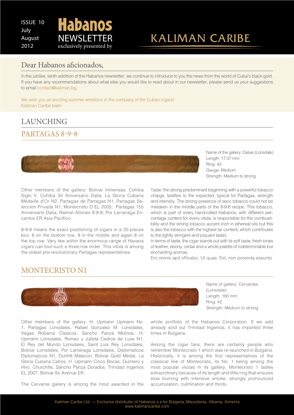 NEWSLETTER 2012 Exclusively Presented By