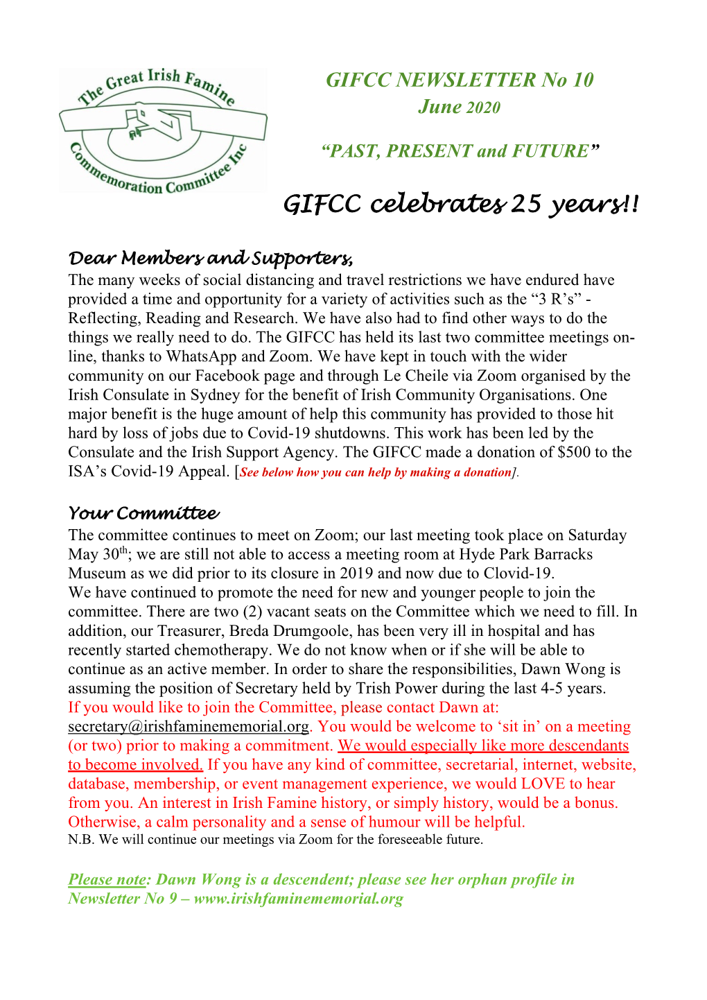 GIFCC NEWSLETTER No 10 June2020