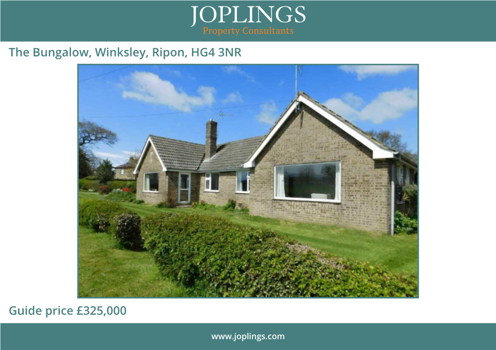 The Bungalow, Winksley, Ripon, HG4 3NR Guide Price