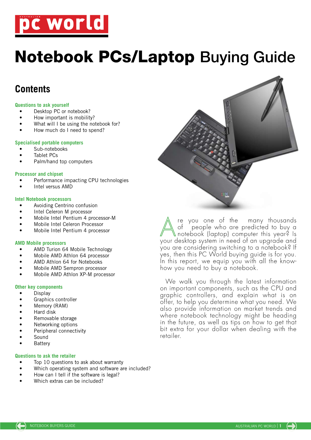 Notebook Pcs/Laptop Buying Guide