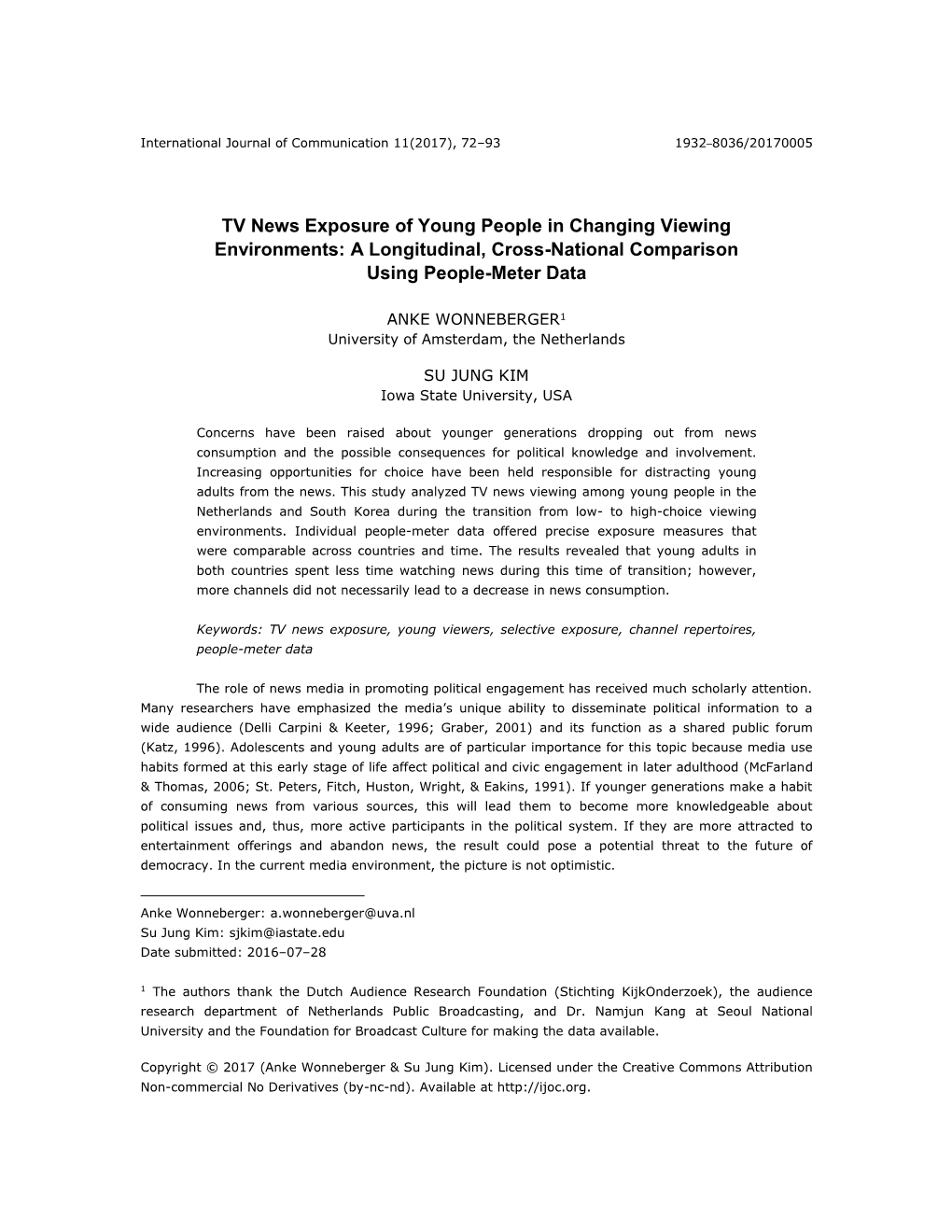 TV News Exposure of Young People in Changing Viewing Environments: a Longitudinal, Cross-National Comparison Using People-Meter Data