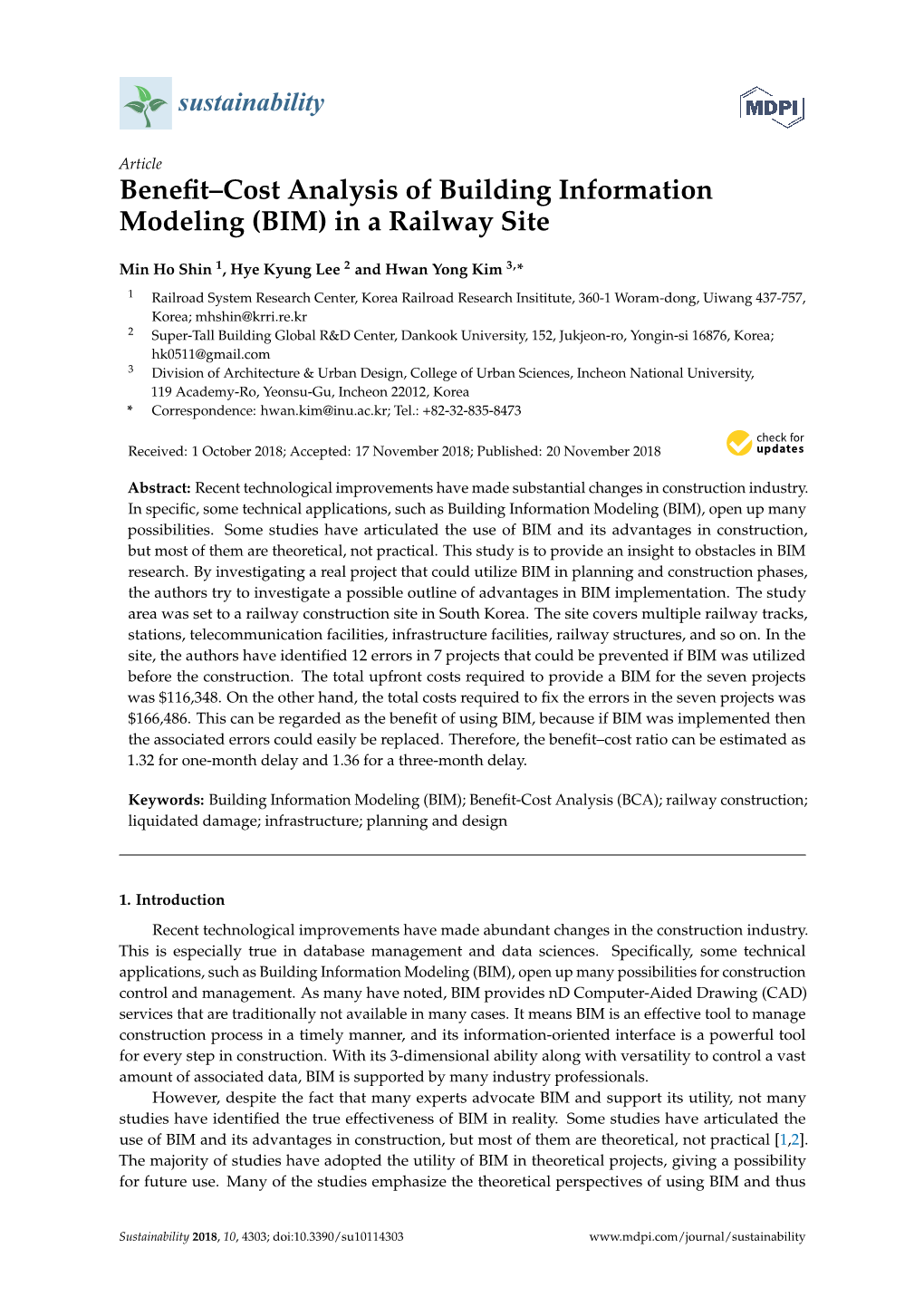 Benefit–Cost Analysis of Building Information Modeling (BIM)