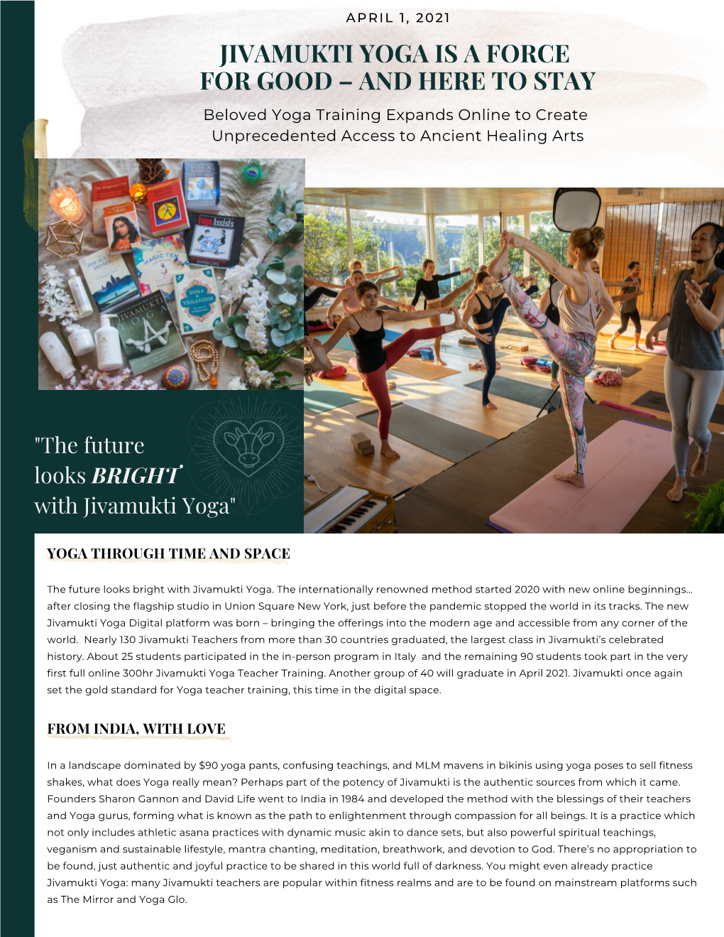 Press Release: Jivamukti Yoga Expands Renowned Yoga Training