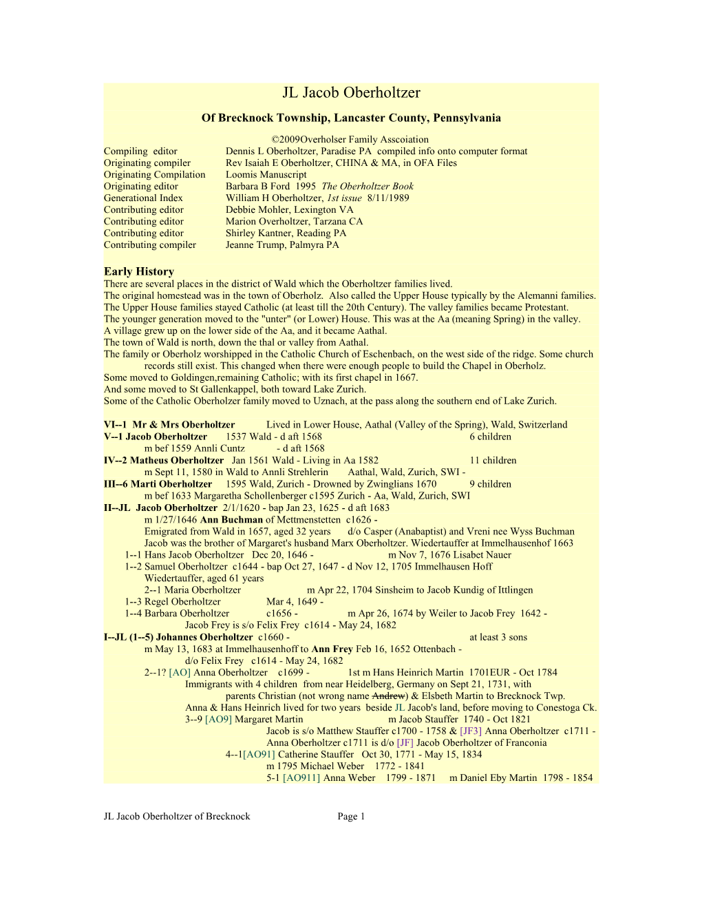 JL Jacob Oberholtzer of Brecknock Township, Lancaster County, Pennsylvania