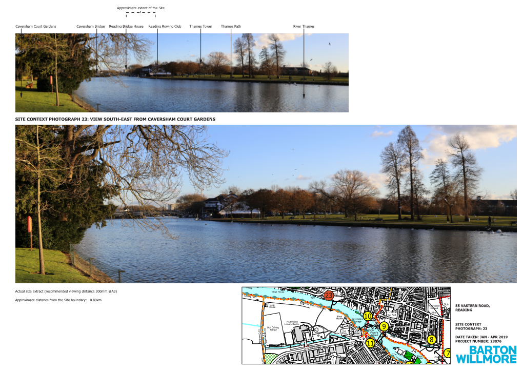 SITE CONTEXT PHOTOGRAPH 23: VIEW SOUTH-EAST from CAVERSHAM COURT GARDENS N L Jacksons C R R K R Allot E O R C O LIE D E D