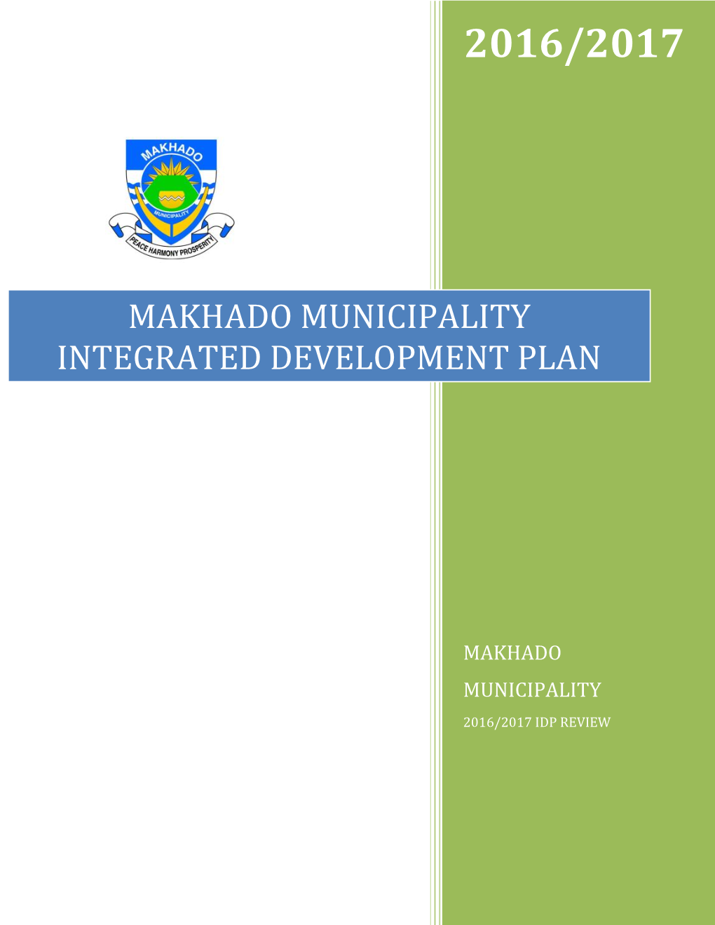 Makhado Municipality Integrated Development Plan