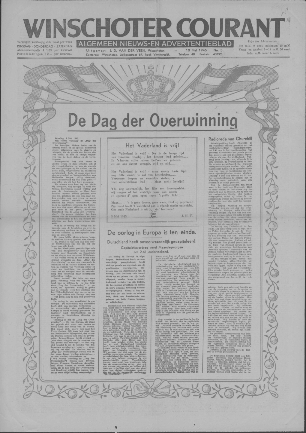 Winschoter Courant : Algemeen Advertentieblad