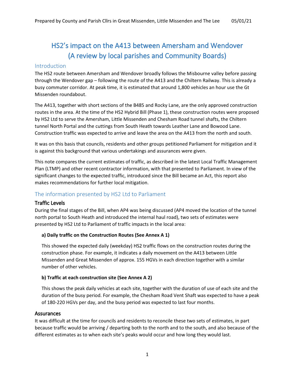 HS2's Impact on the A413 Between Amersham and Wendover