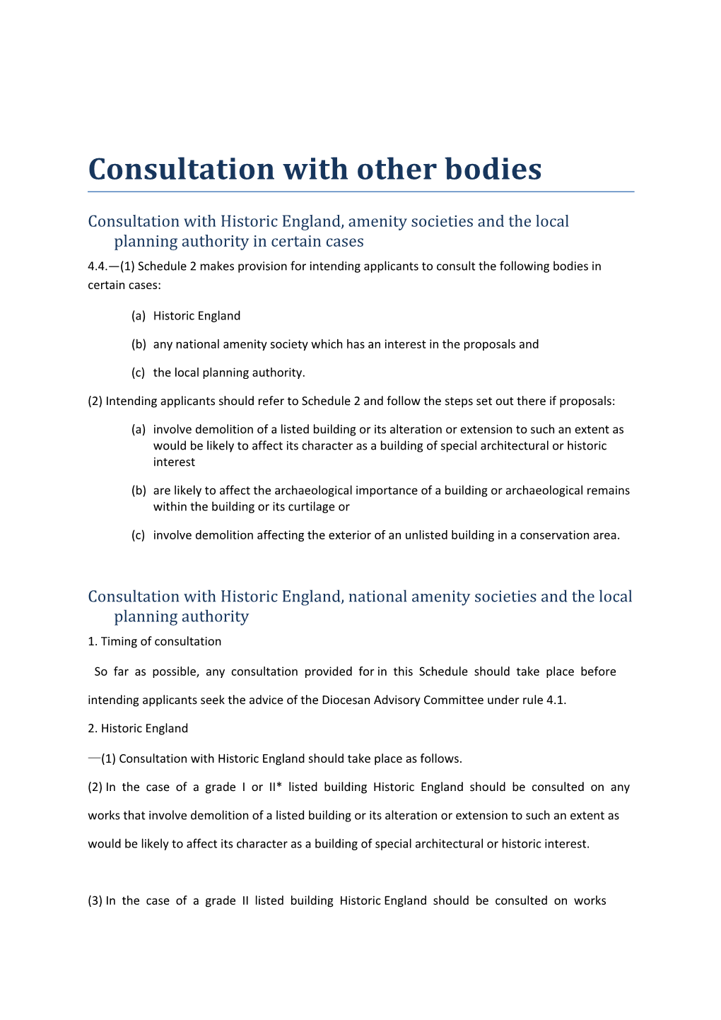 Consultation with Other Bodies