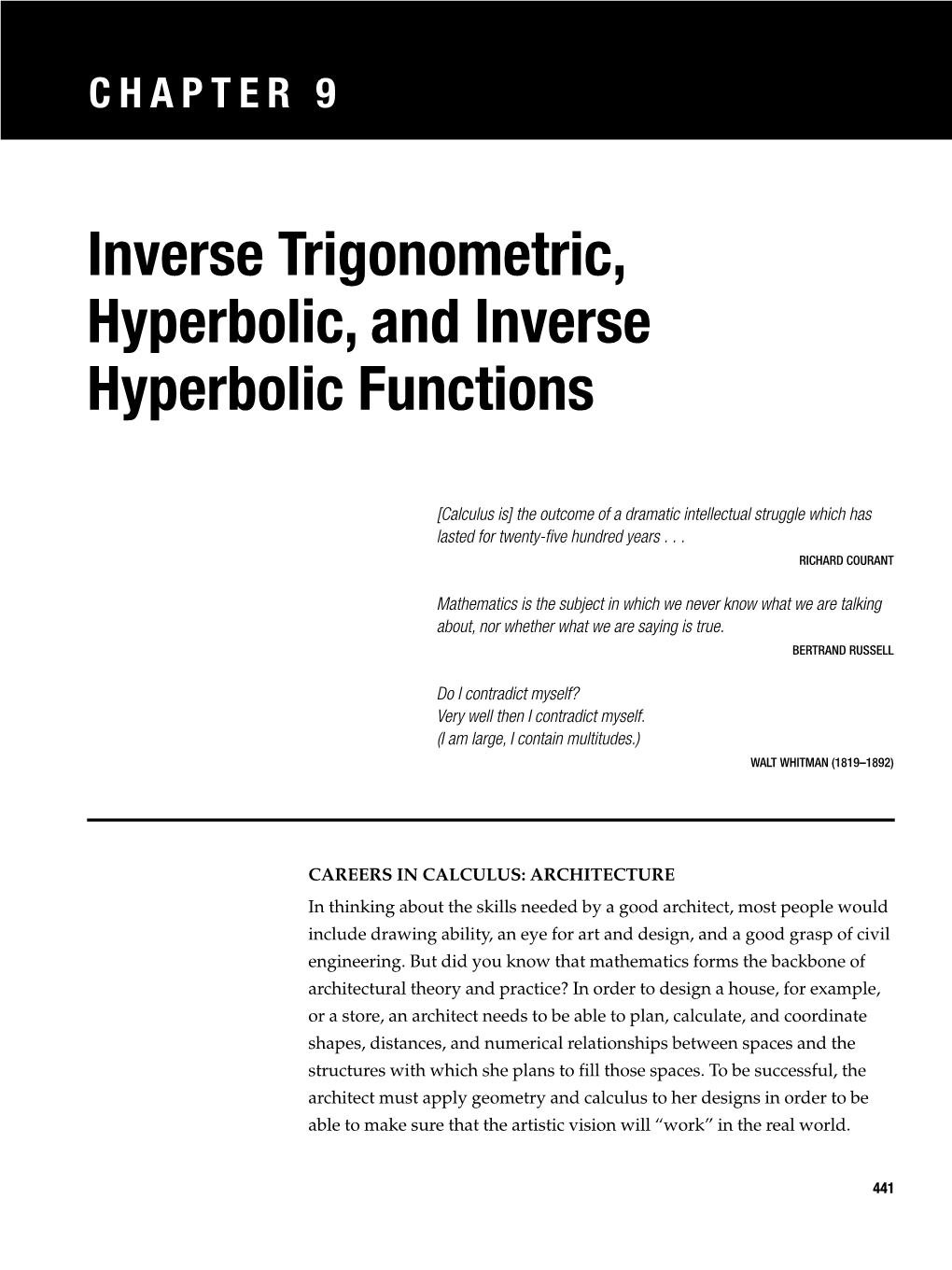 9.4 Inverse Hyperbolic Functions