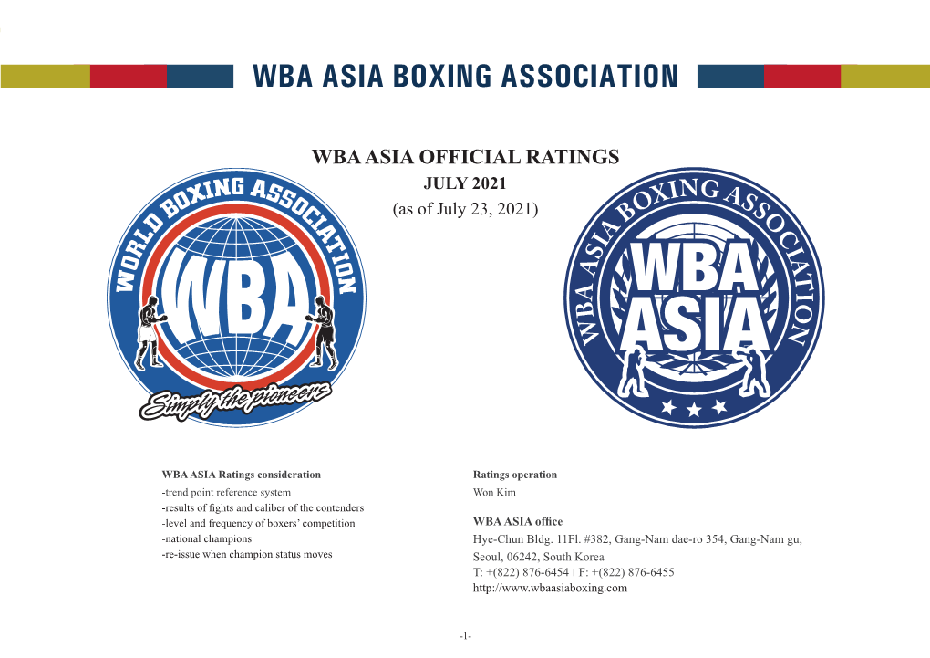 Wba Asia Boxing Association