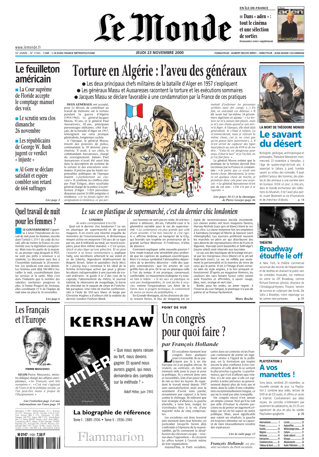 LE MONDE/PAGES&lt;UNE&gt;