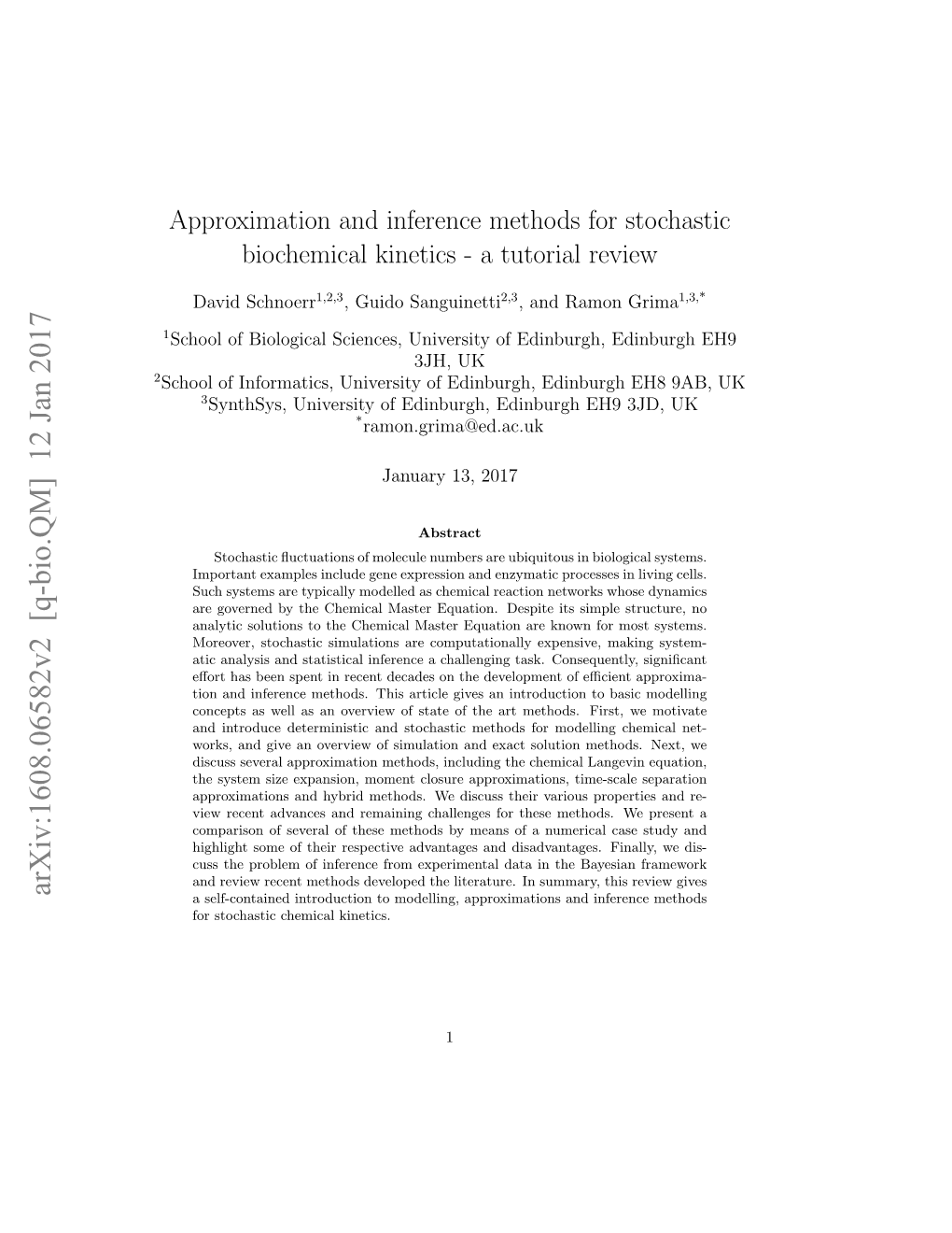 Approximation and Inference Methods for Stochastic Biochemical Kinetics - a Tutorial Review