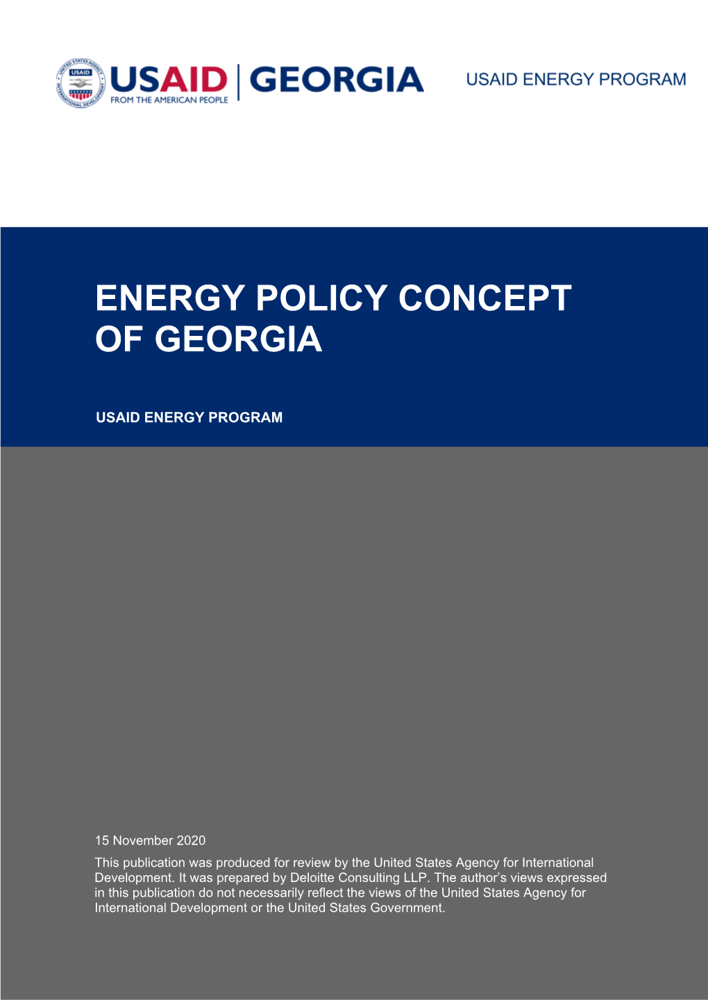 Energy Policy Concept of Georgia