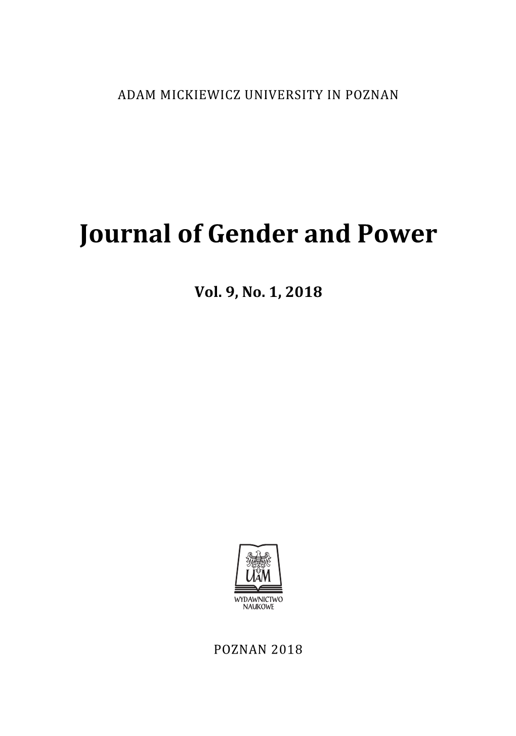 Journal of Gender and Power 9 2018