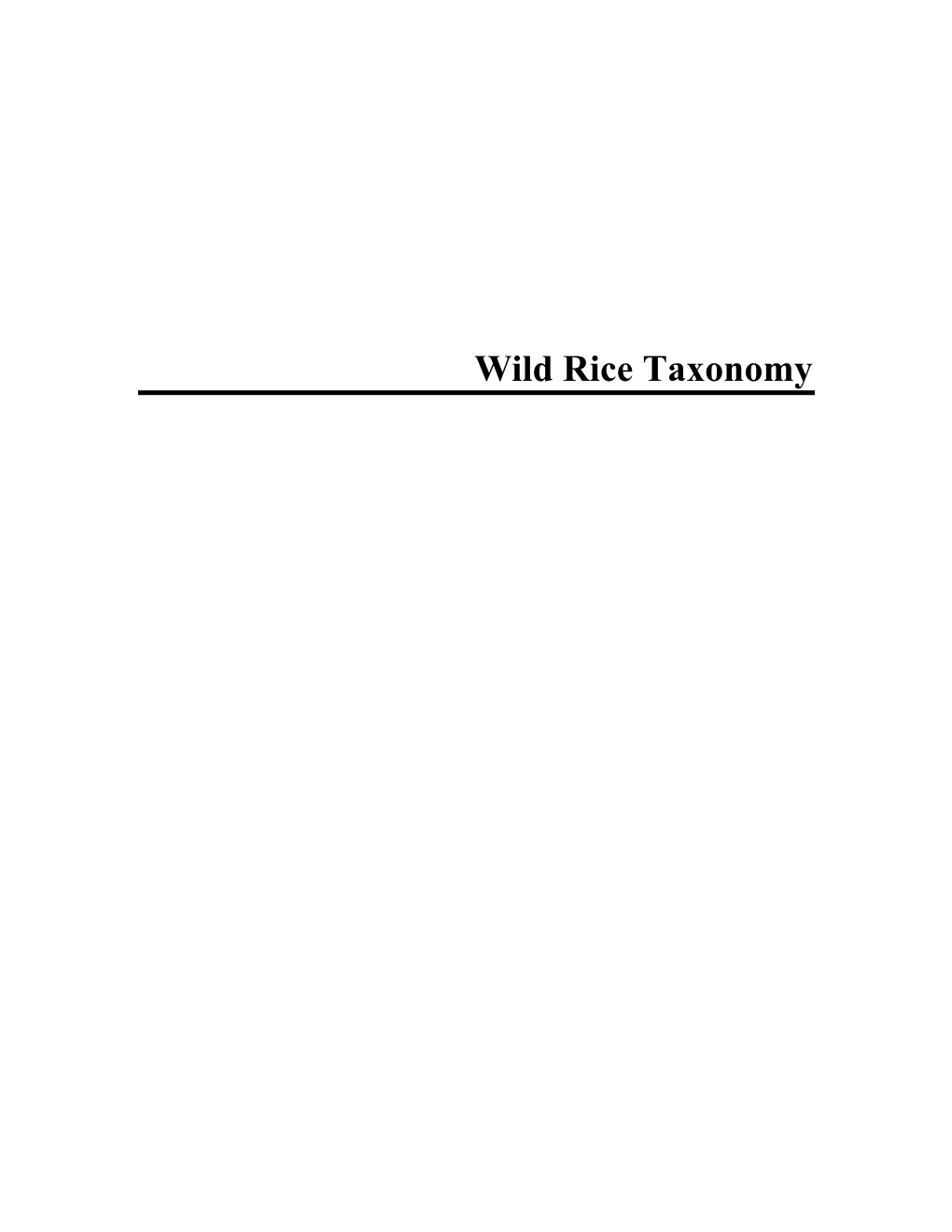 Wild Rice Taxonomy