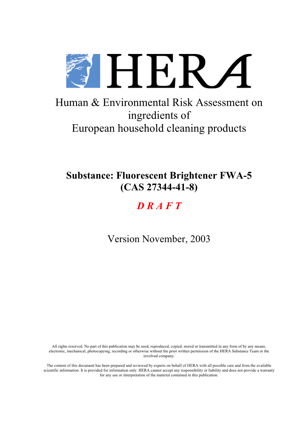 Instruction to Authors of HERA Risk Assessments