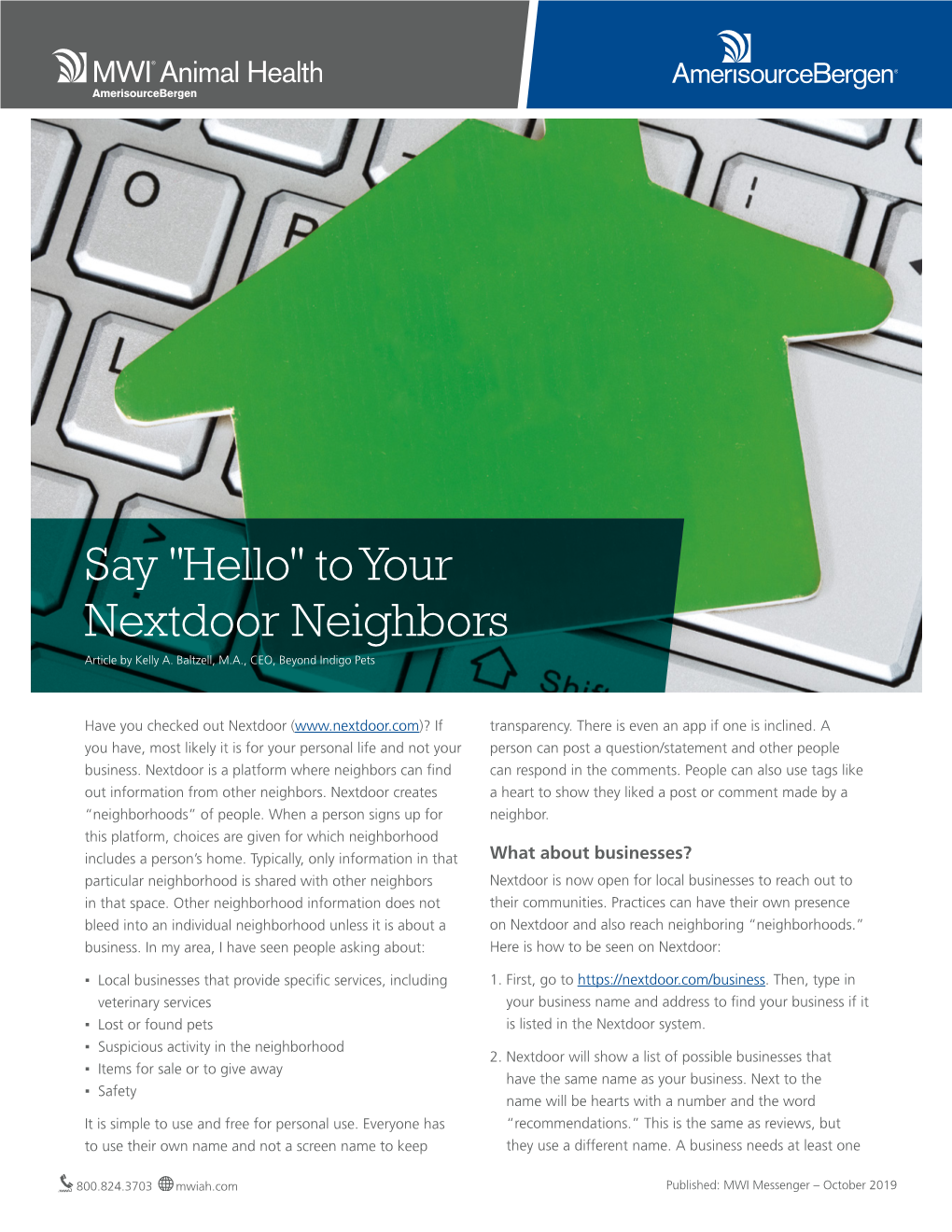 "Hello" to Your Nextdoor Neighbors Article by Kelly A