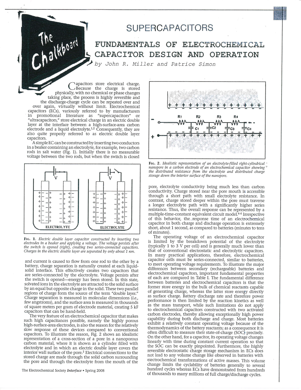 SUPERCAPACITORS FUNDA}Fientals of ELECTROCHEMTCAL CAPACTTOR DESTGN AI{D OPERATTON 7 Fv John R