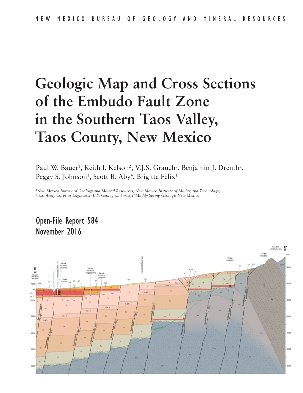 Geologic Map and Cross Sections of the Embudo Fault Zone in the Southern Taos Valley, Taos County, New Mexico