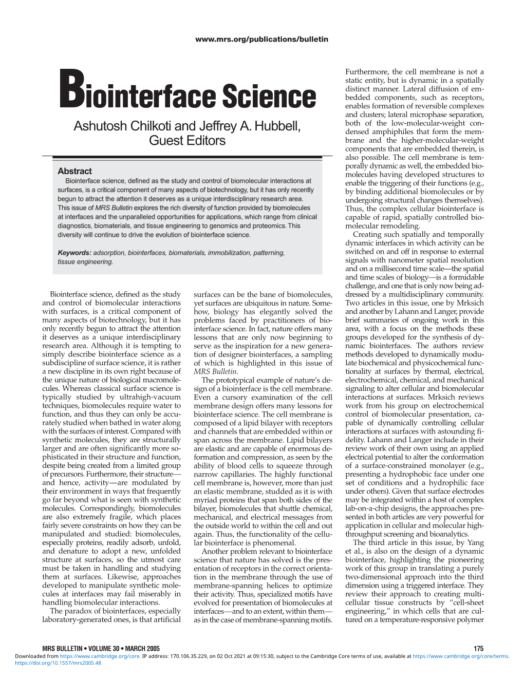 Biointerface Science
