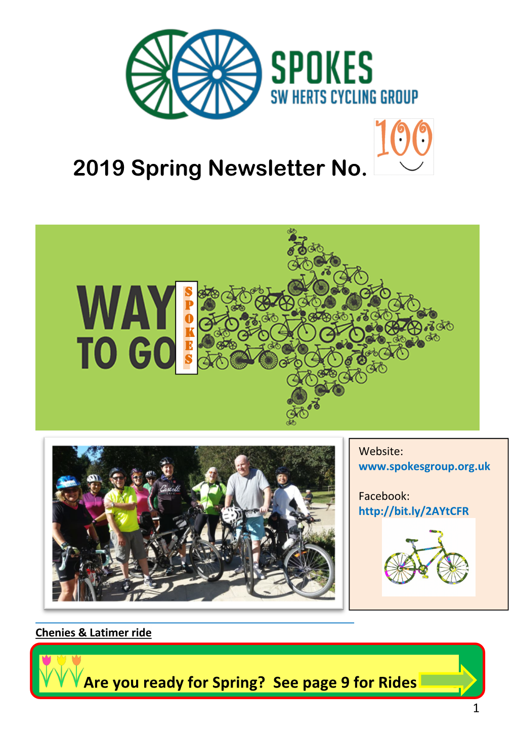 FINAL Spokes Newsletter No.100 Spring 2019 PM1 Nmv4