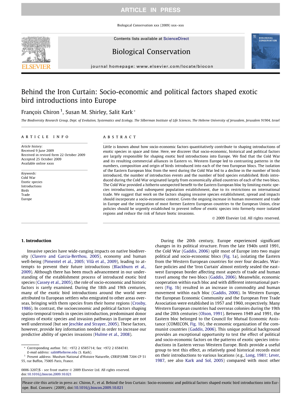 Behind the Iron Curtain: Socio-Economic and Political Factors Shaped Exotic Bird Introductions Into Europe