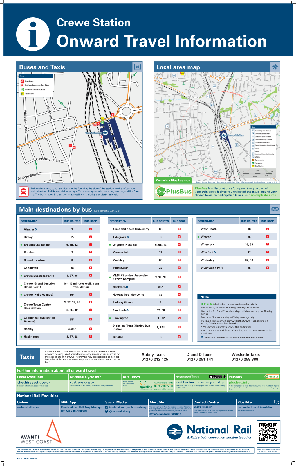 Crewe Station I Onward Travel Information Buses and Taxis Local Area Map