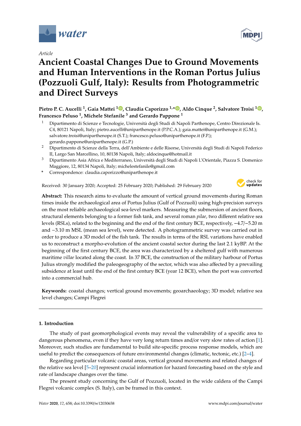 Ancient Coastal Changes Due to Ground Movements and Human