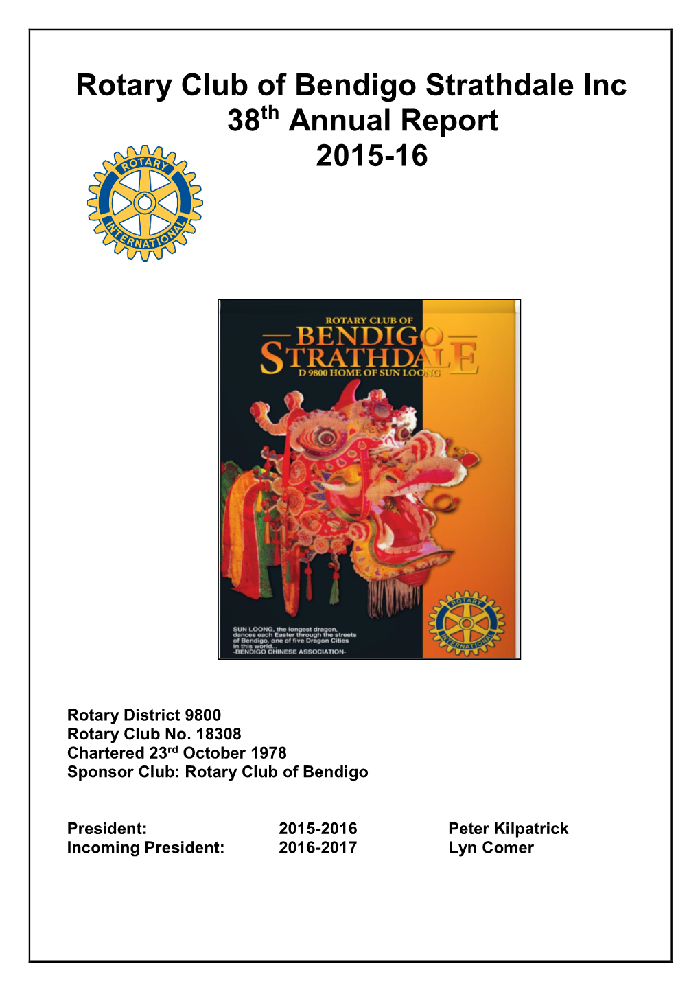 Rotary Club of Bendigo Strathdale Inc 2006