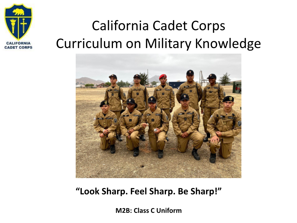 California Cadet Corps Curriculum on Military Knowledge