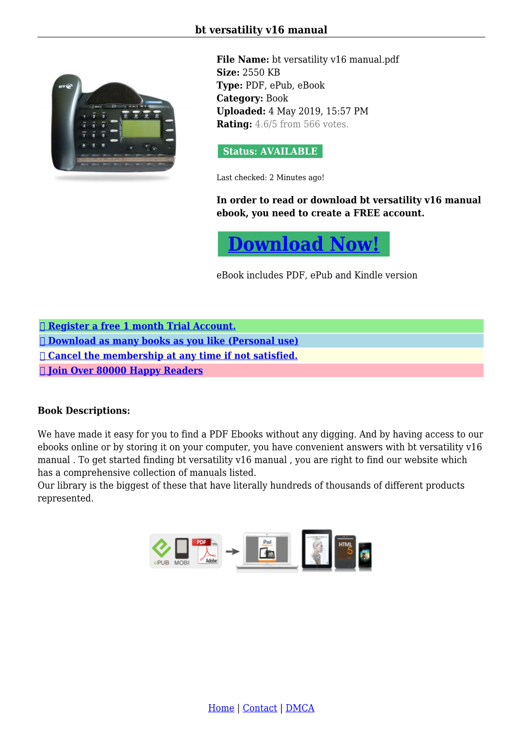 Bt Versatility V16 Manual