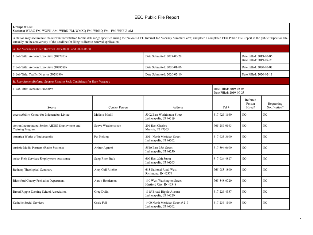 EEO Public File Report 1