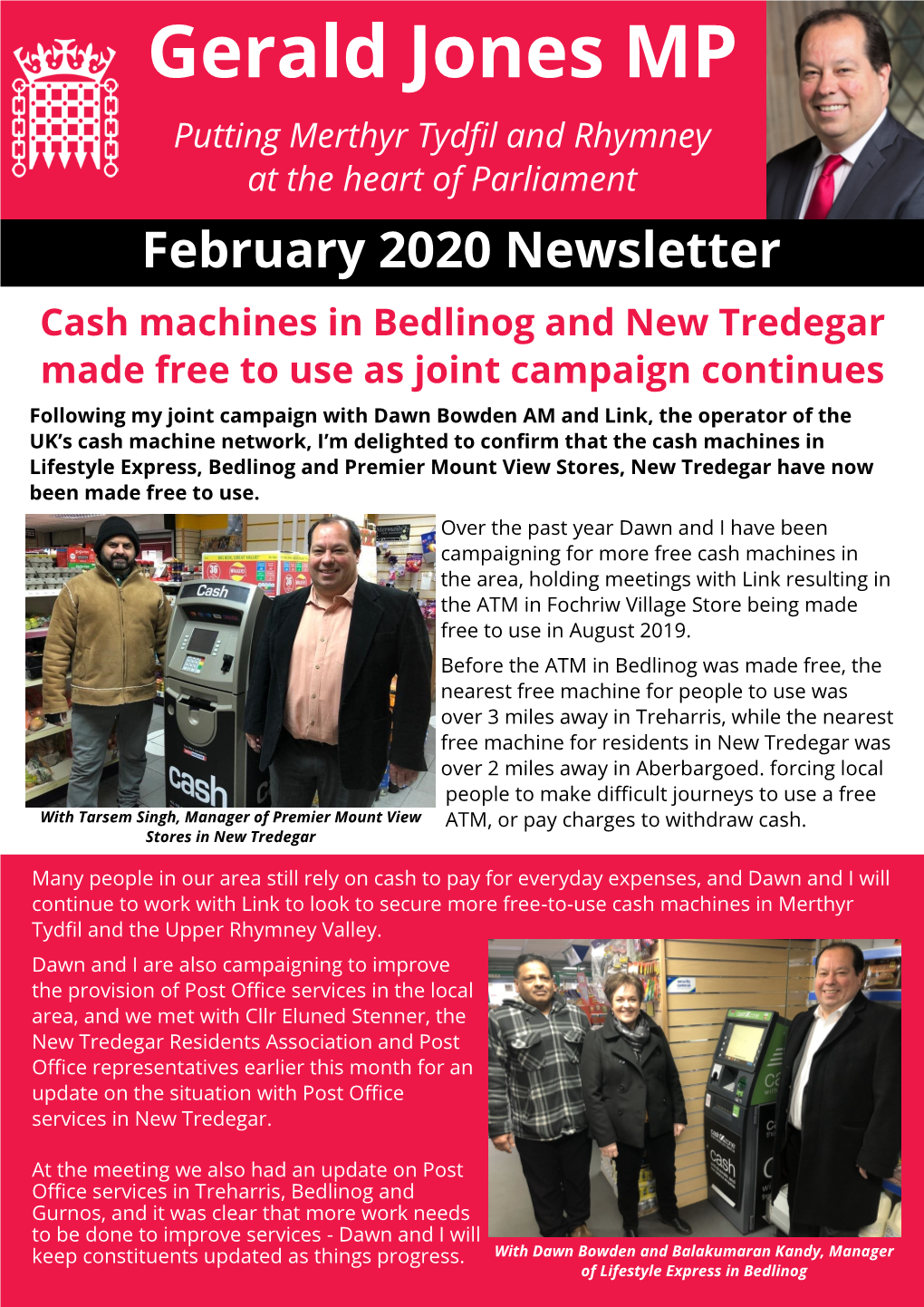 February 2020 Newsletter Gerald Jones