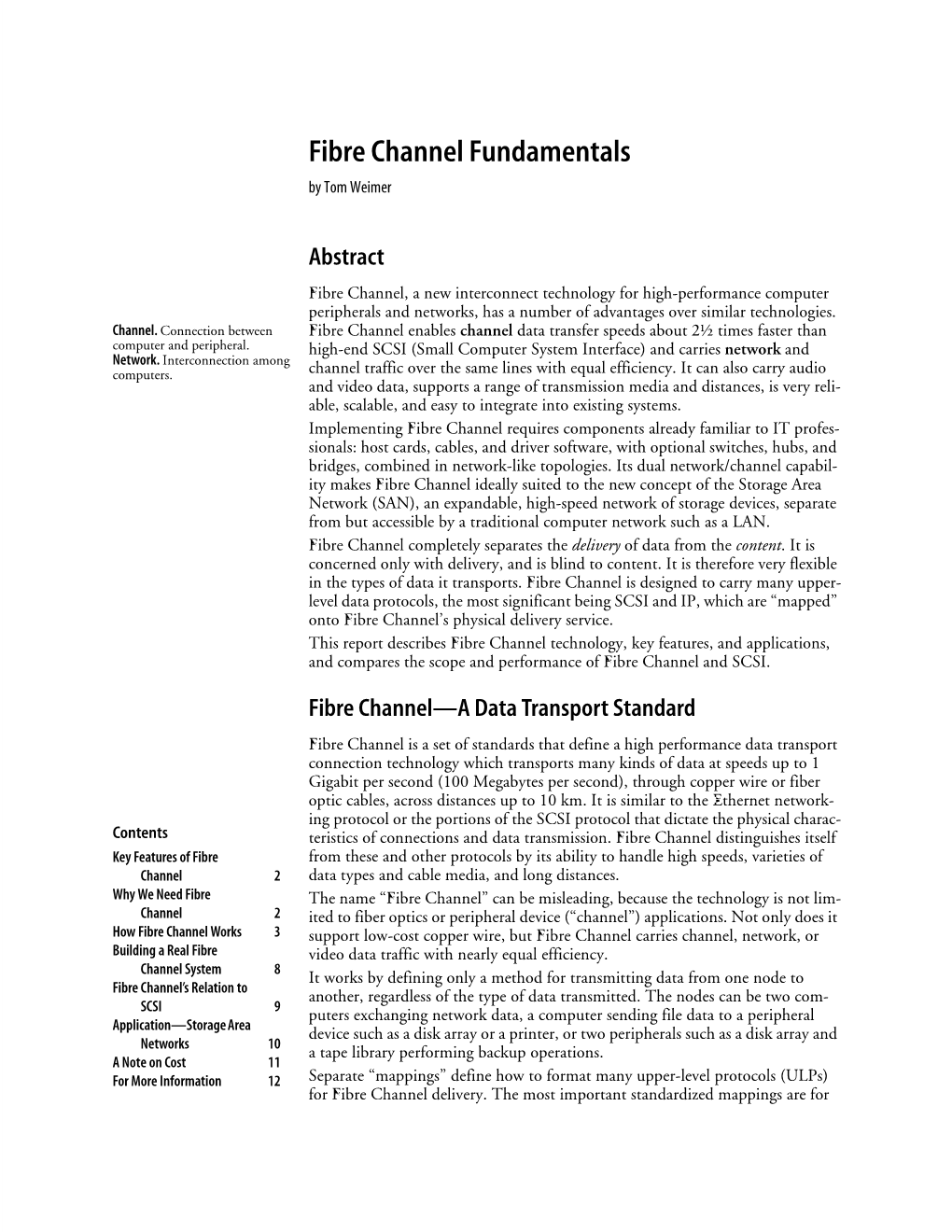 Fibre Channel Fundamentals by Tom Weimer
