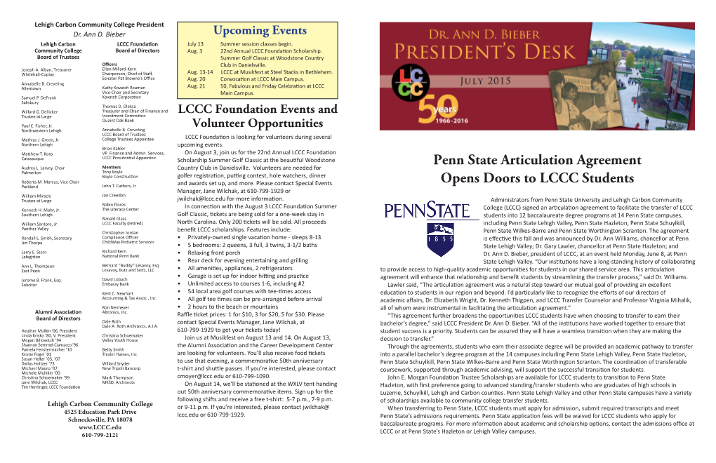 Penn State Articulation Agreement Opens Doors to LCCC Students