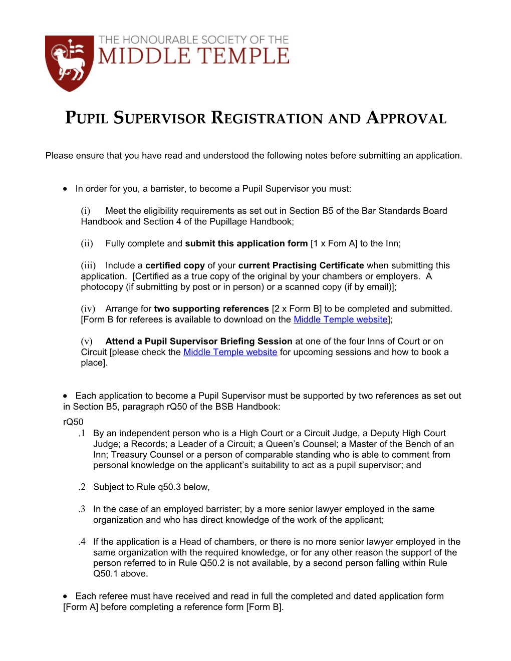 Pupil Supervisor Registration and Approval