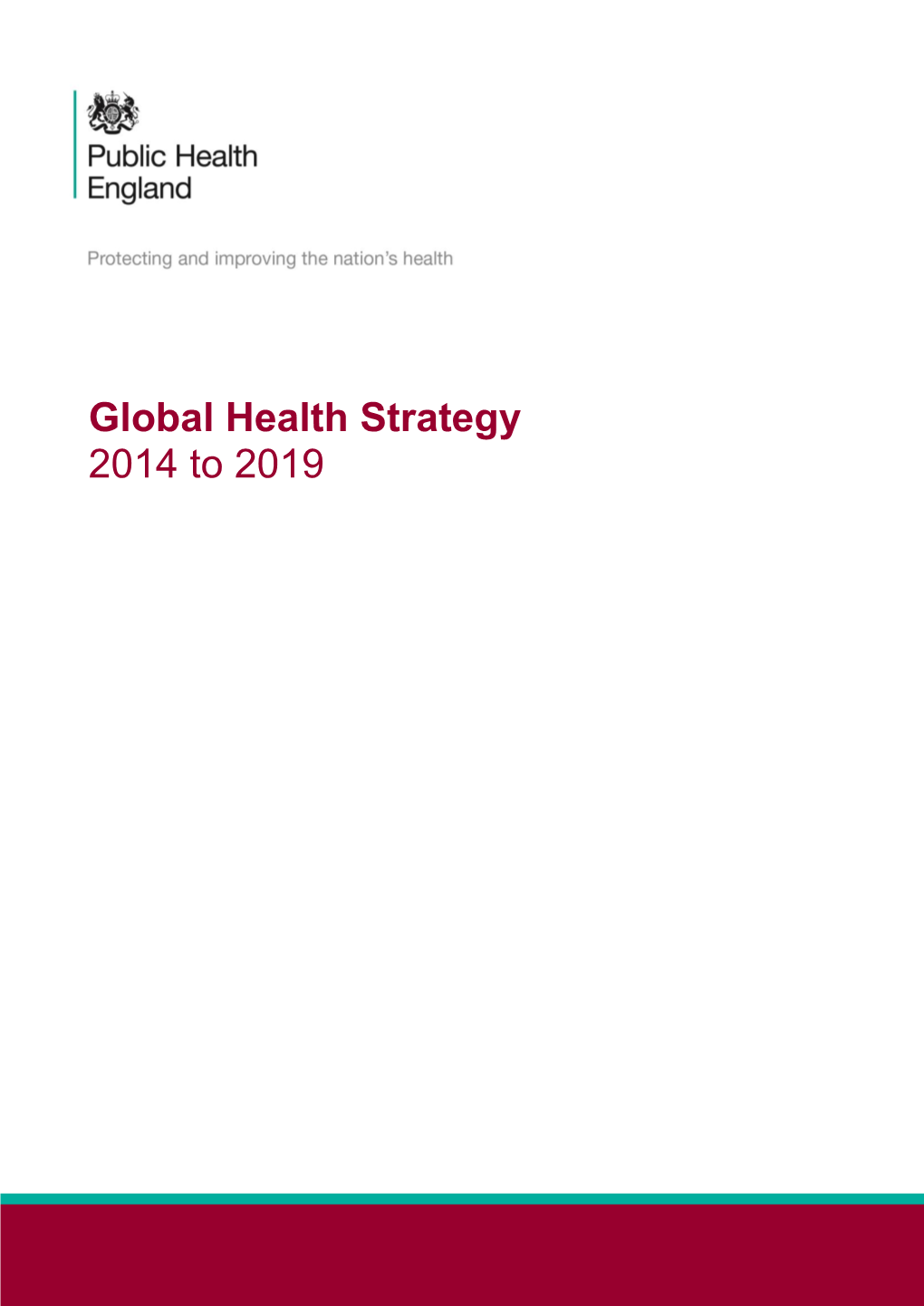 Global Health Strategy 2014 to 2019