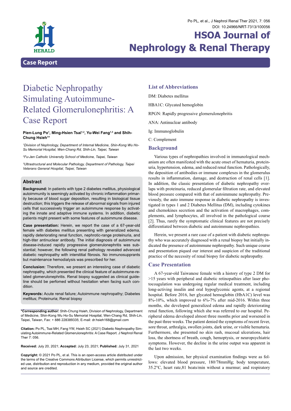 Diabetic Nephropathy Simulating Autoimmune-Related Glomerulonephritis: a Case Report