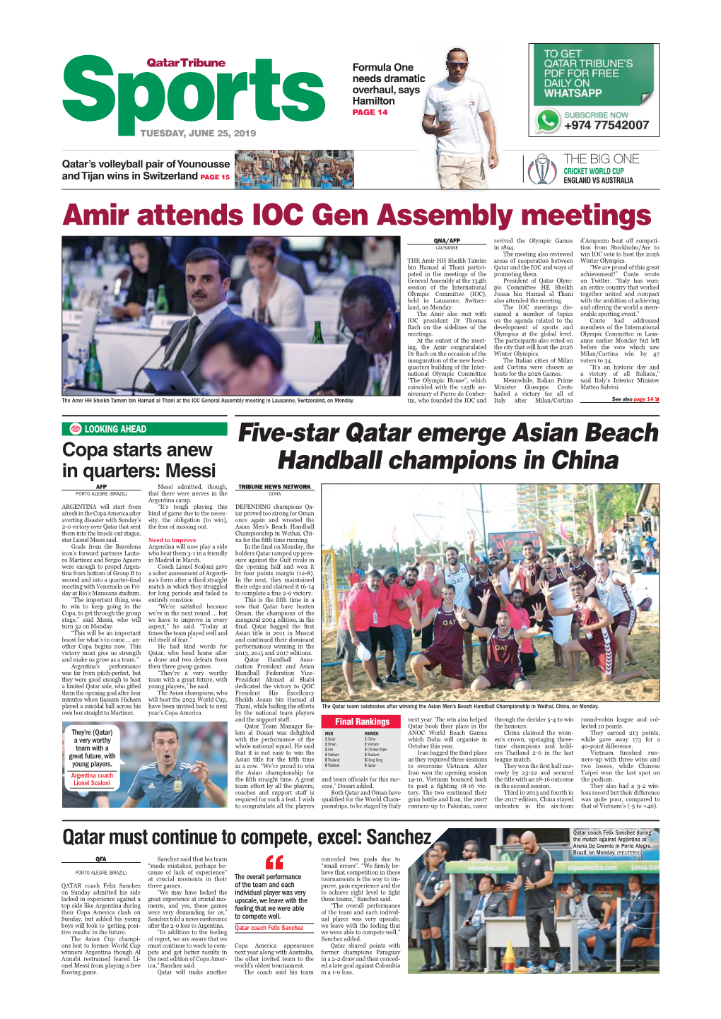 Amir Attends IOC Gen Assembly Meetings